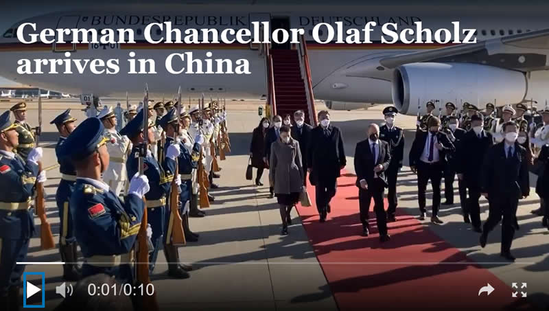 德国总理肖尔茨抵达北京