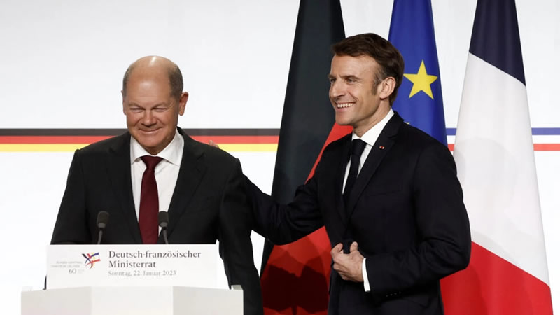 French President Emmanuel Macron and German Chancellor Olaf Scholz